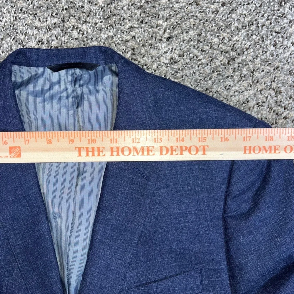 Banana Republic Vitale Barberis Canonico Blue Wool Silk Linen Blazer 44R